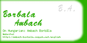 borbala ambach business card